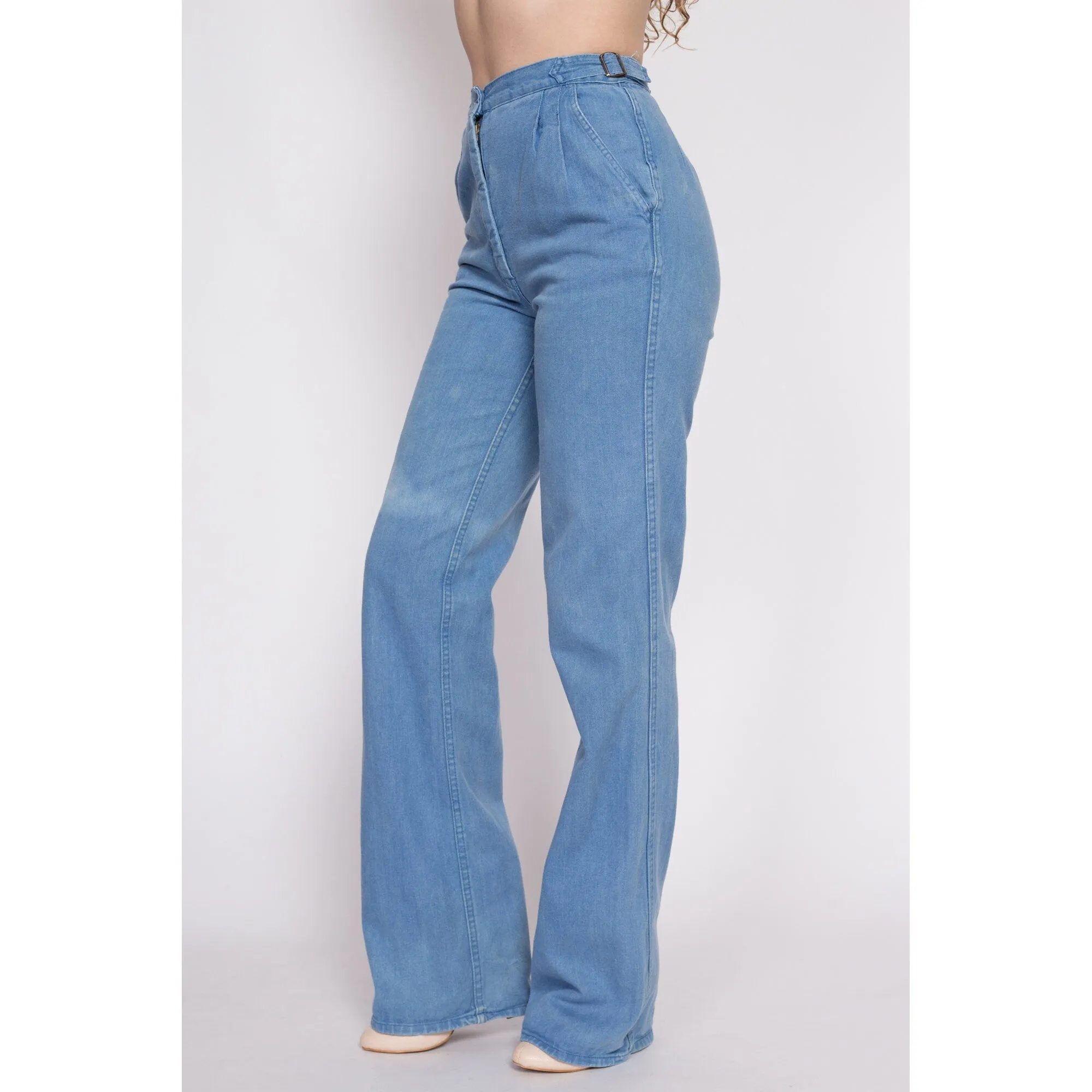 70s 80s Faded Bootcut Jeans - Small