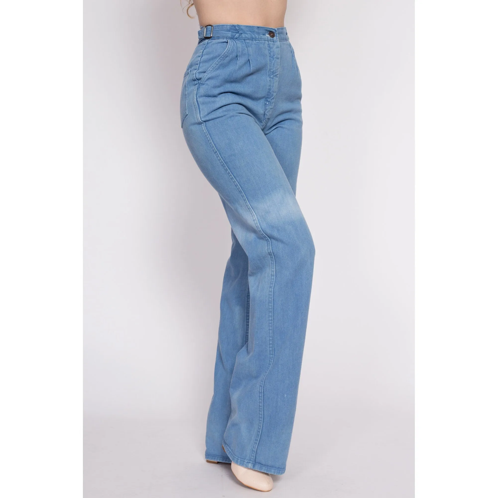 70s 80s Faded Bootcut Jeans - Small