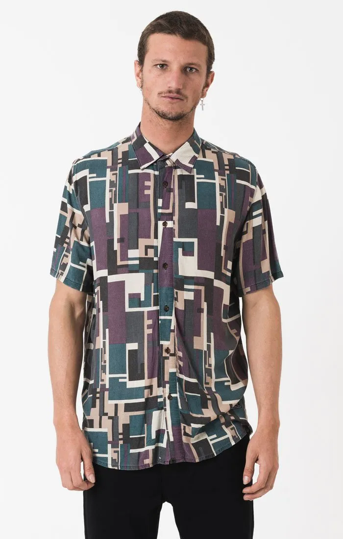 Afends Mens Blox - Short Sleeve Shirt