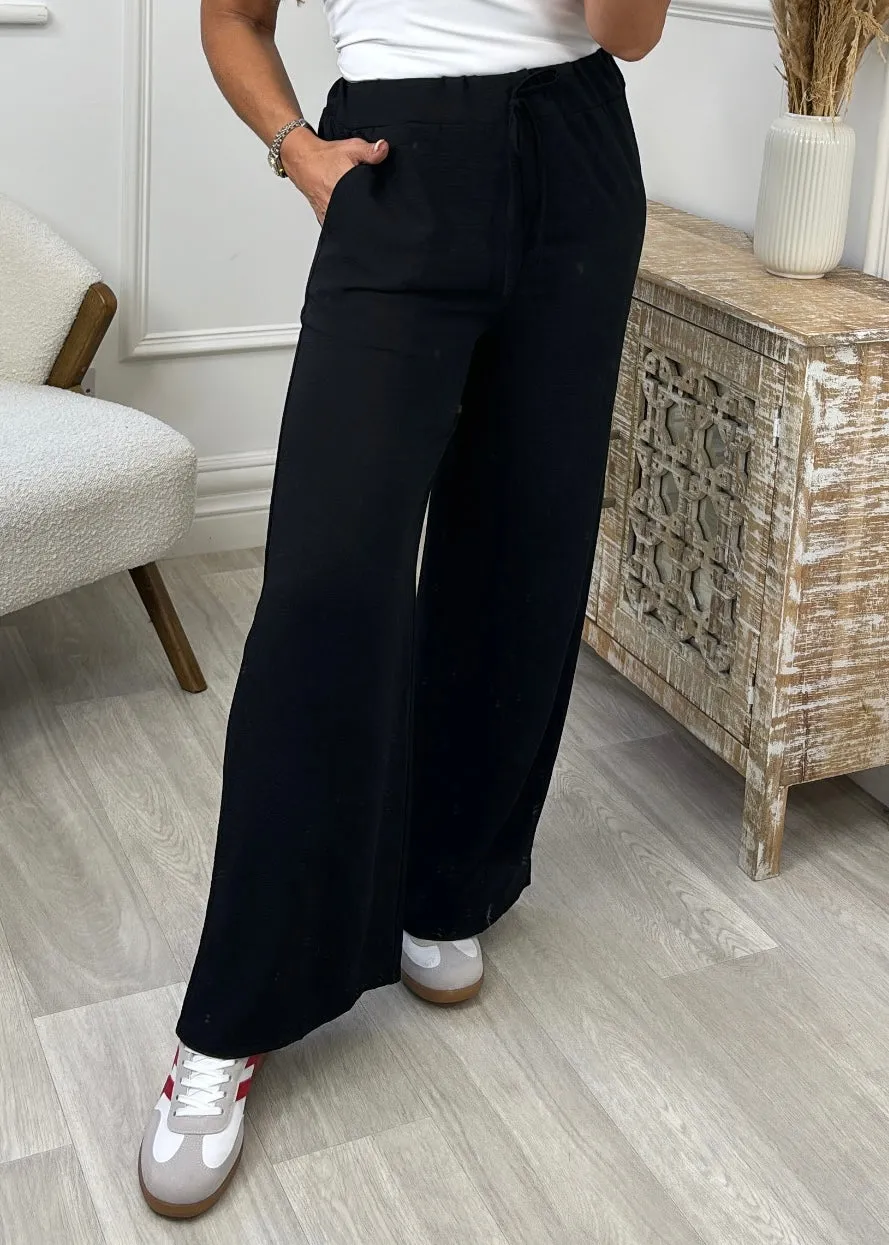 Antoinette Black Wide Leg Pants