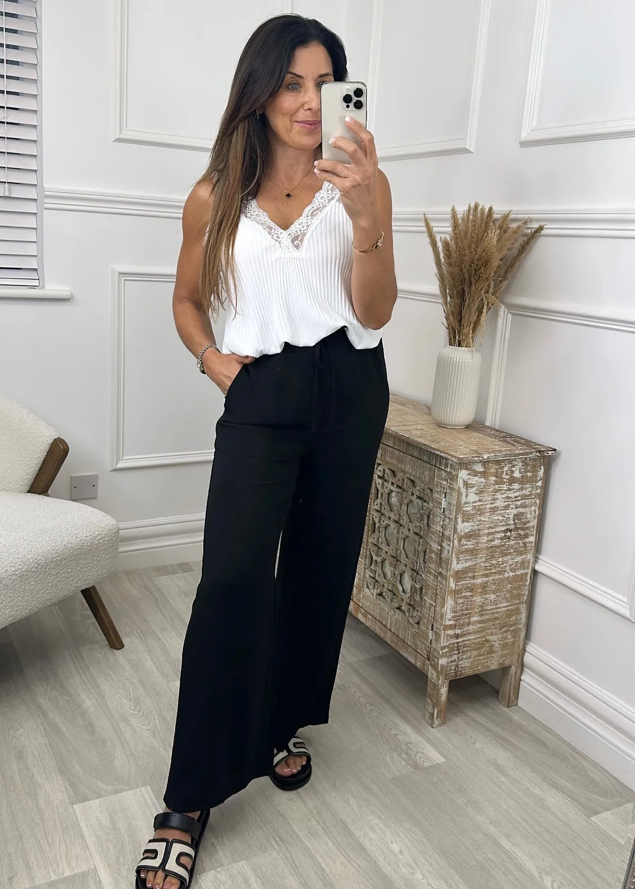 Antoinette Black Wide Leg Pants