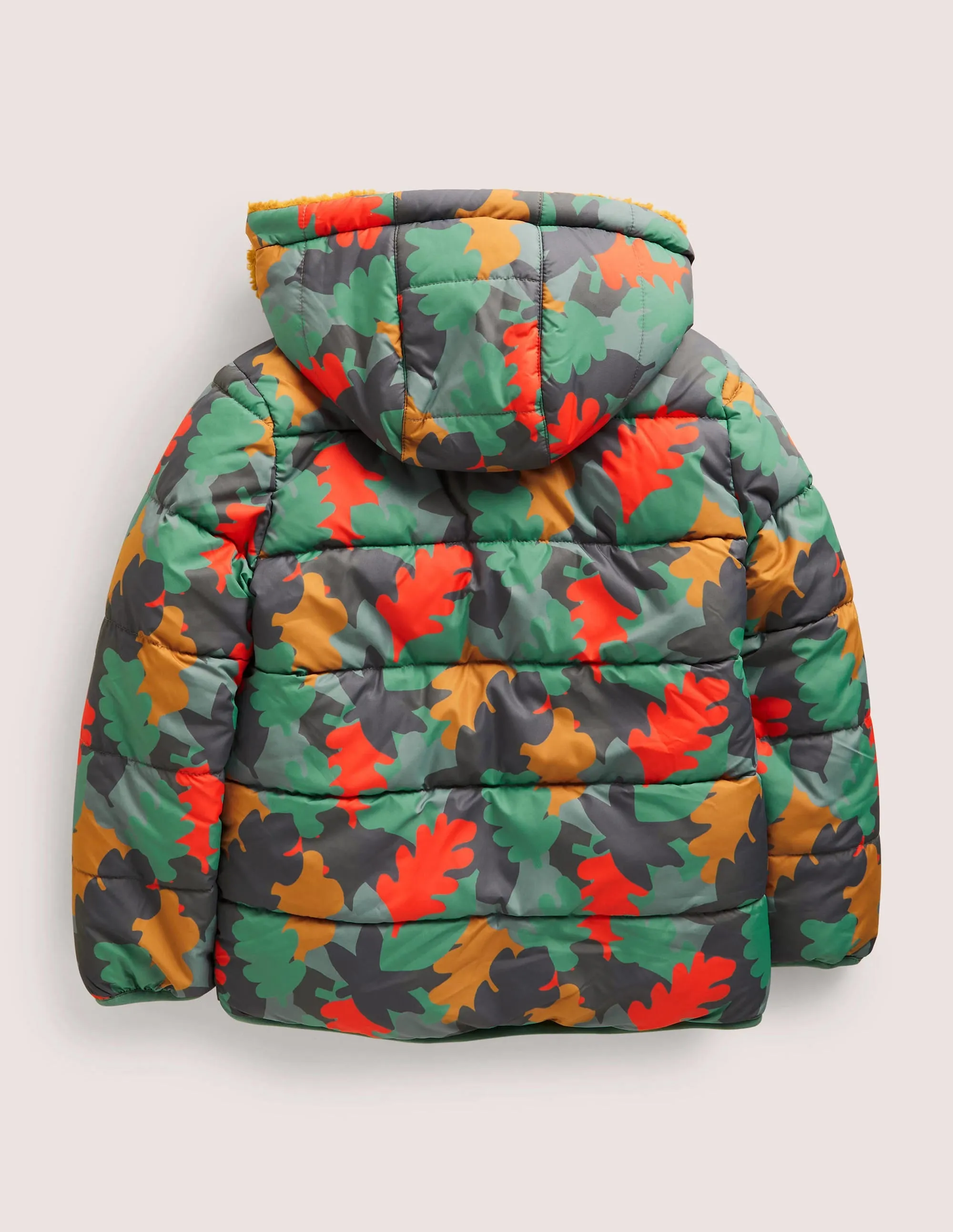 Autumn Leaf Reversible Teddy Puffer Jacket-Rosemary Autumn Leaf Camo