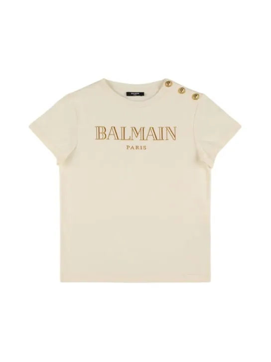 Balmain   Logo printed cotton jersey t-shirt 