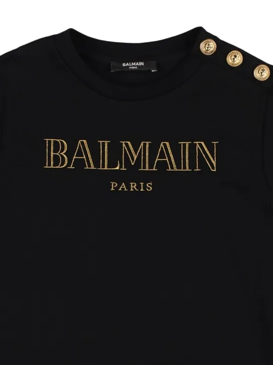 Balmain   Logo printed cotton jersey t-shirt 