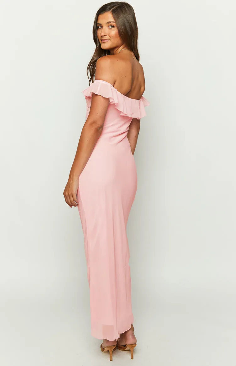 Bellflower Pink Chiffon Maxi Dress