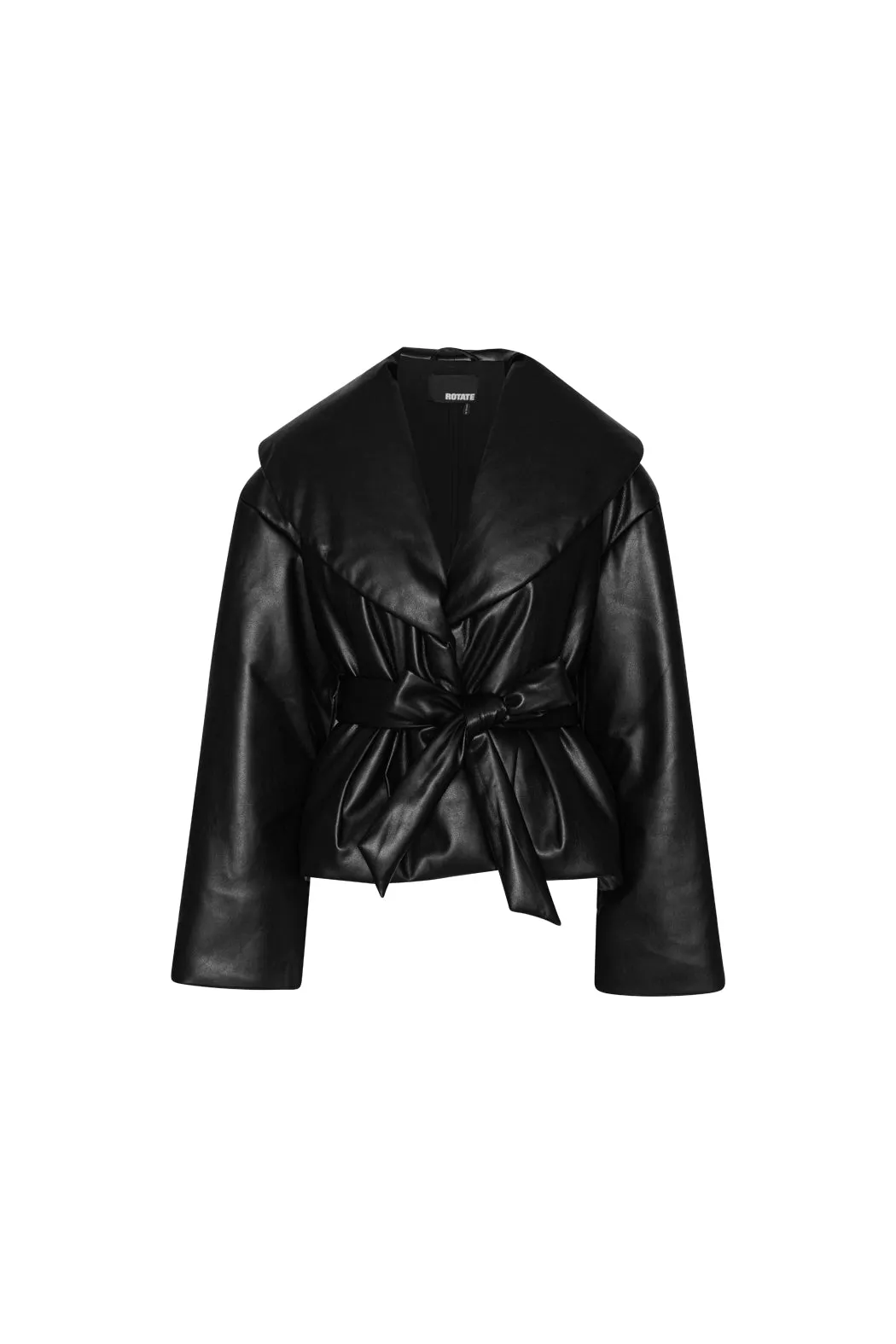 Belted Puffer Jacket - Black