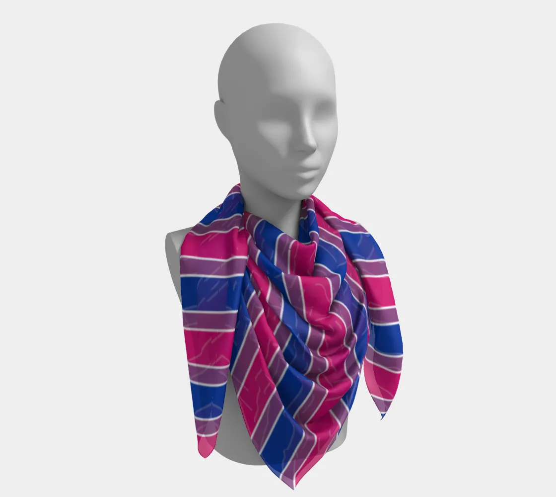 Bisexual Candycane Striped  Square Scarf