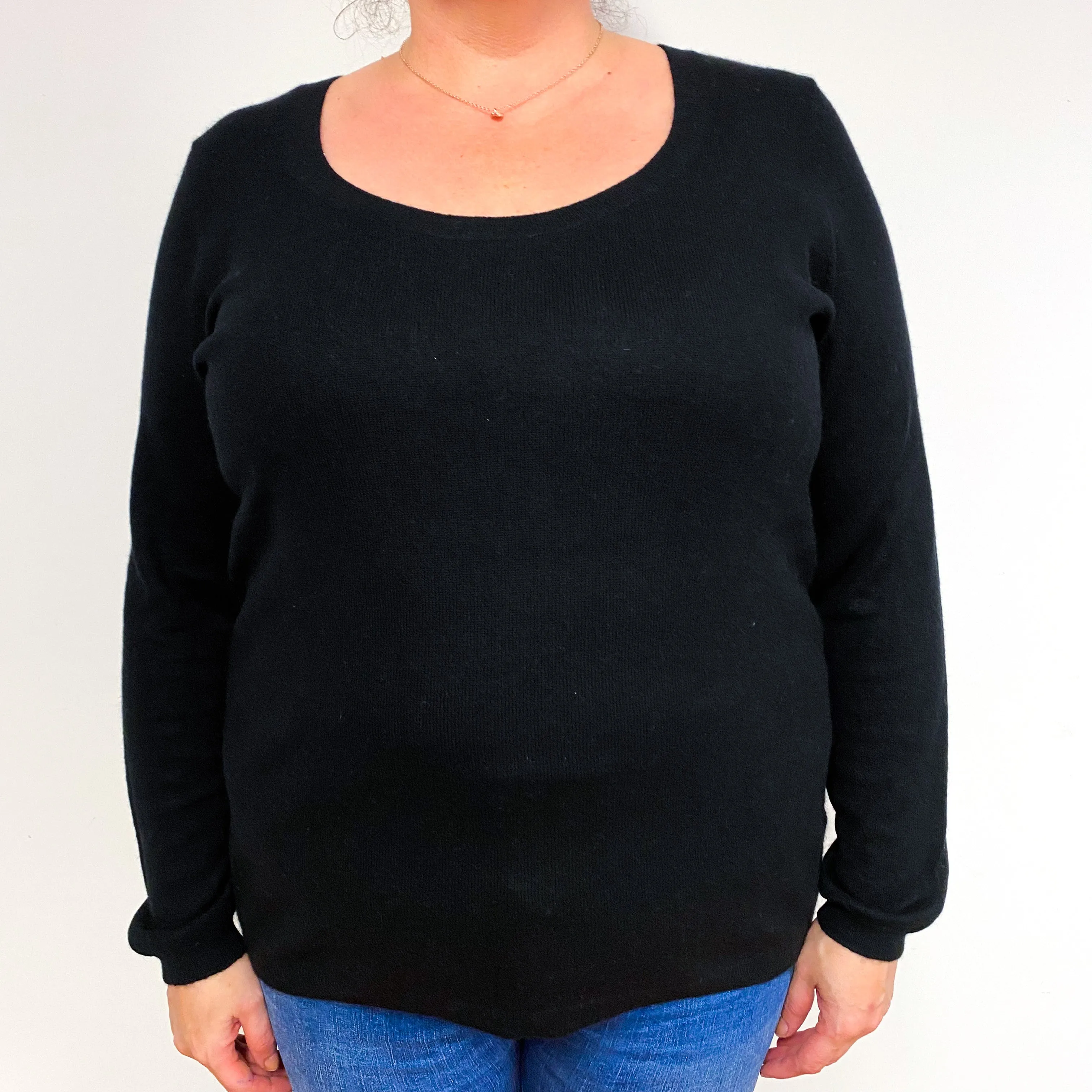 Black Cashmere Scoop Neck Jumper Extra Large