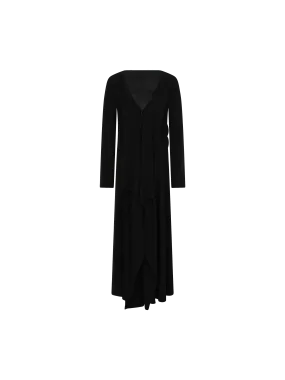 Black Knit Silhouette Long Dress