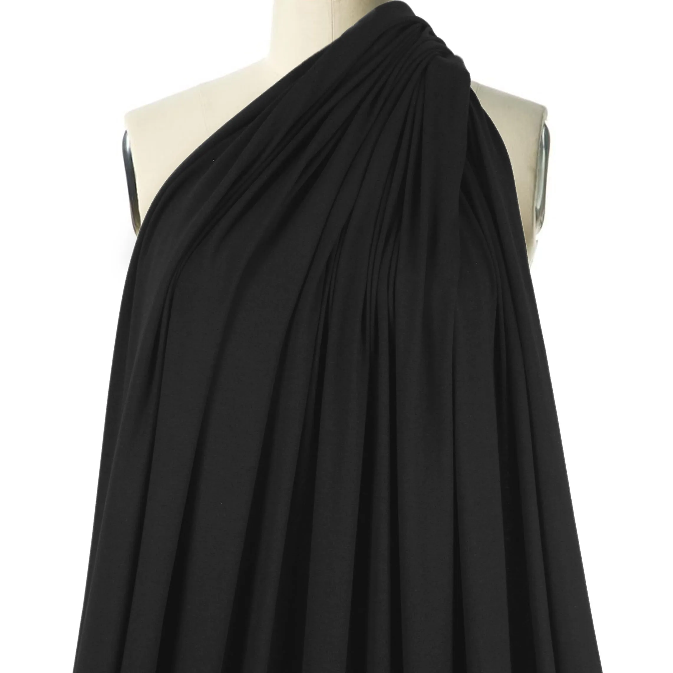 black Oeko-Tex viscose/spandex 4-way jersey