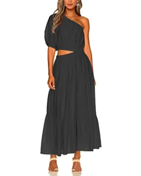 BTFBM Women's Boho, Solid Black, Medium