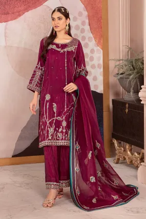 Burgundy Pink Embroidered Pakistani Salwar Kameez with Dupatta