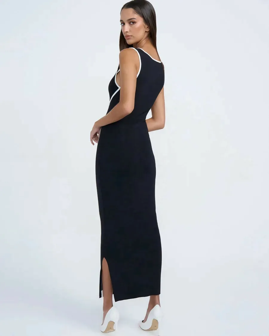 By Johnny Calina Contrast Knit Midi Dress