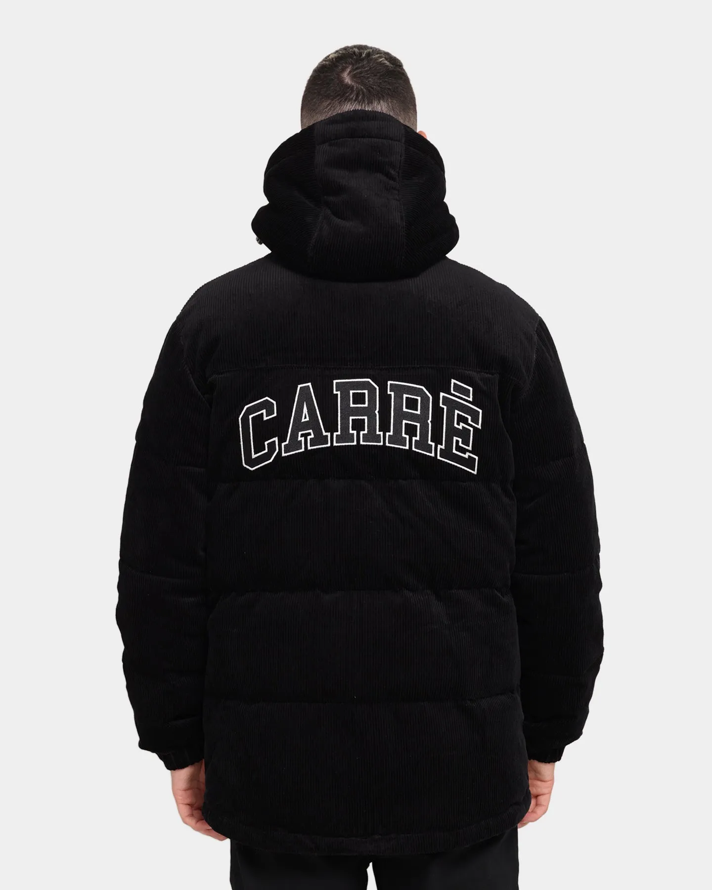 Carré College Cord Puffer Jacket Black