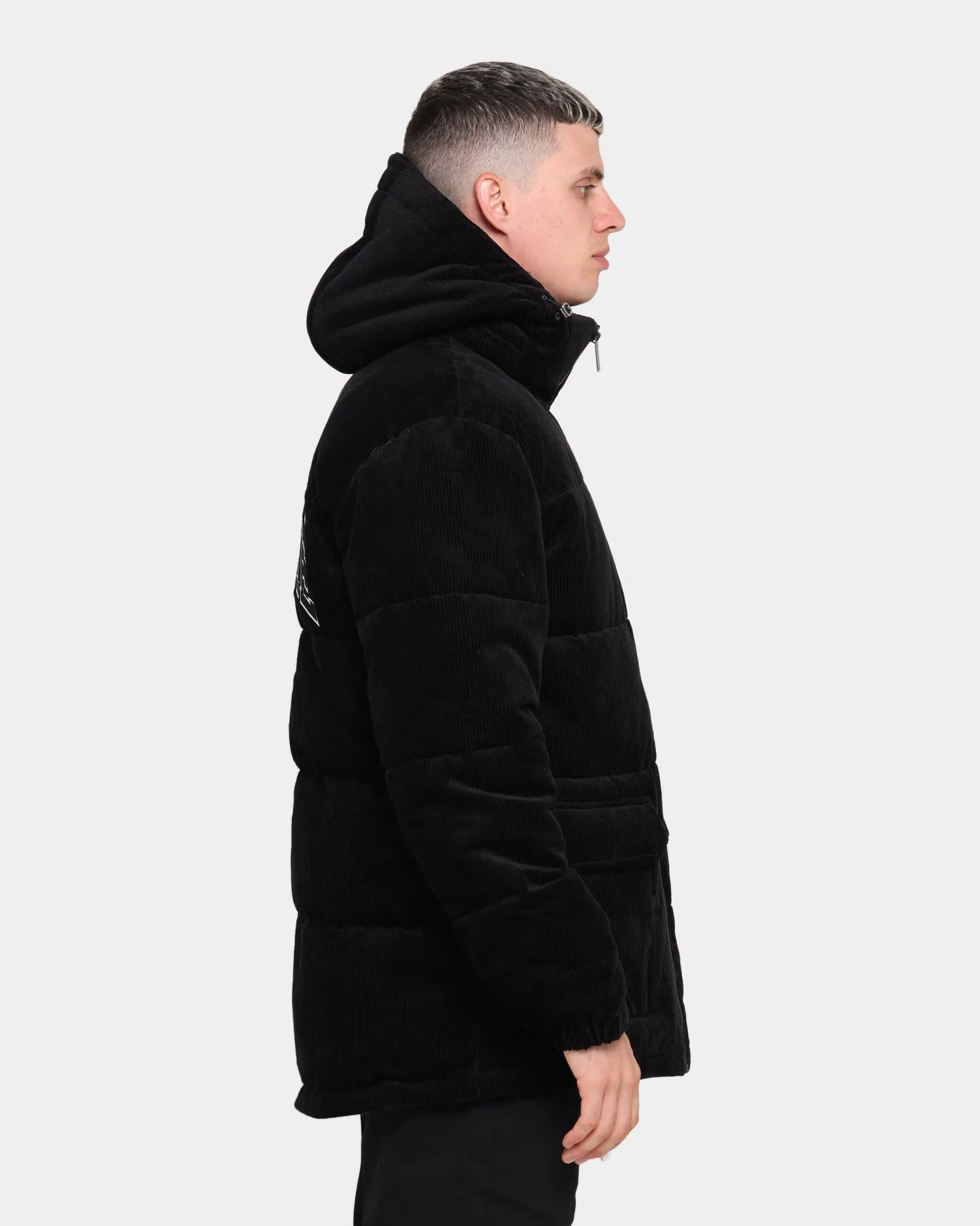 Carré College Cord Puffer Jacket Black