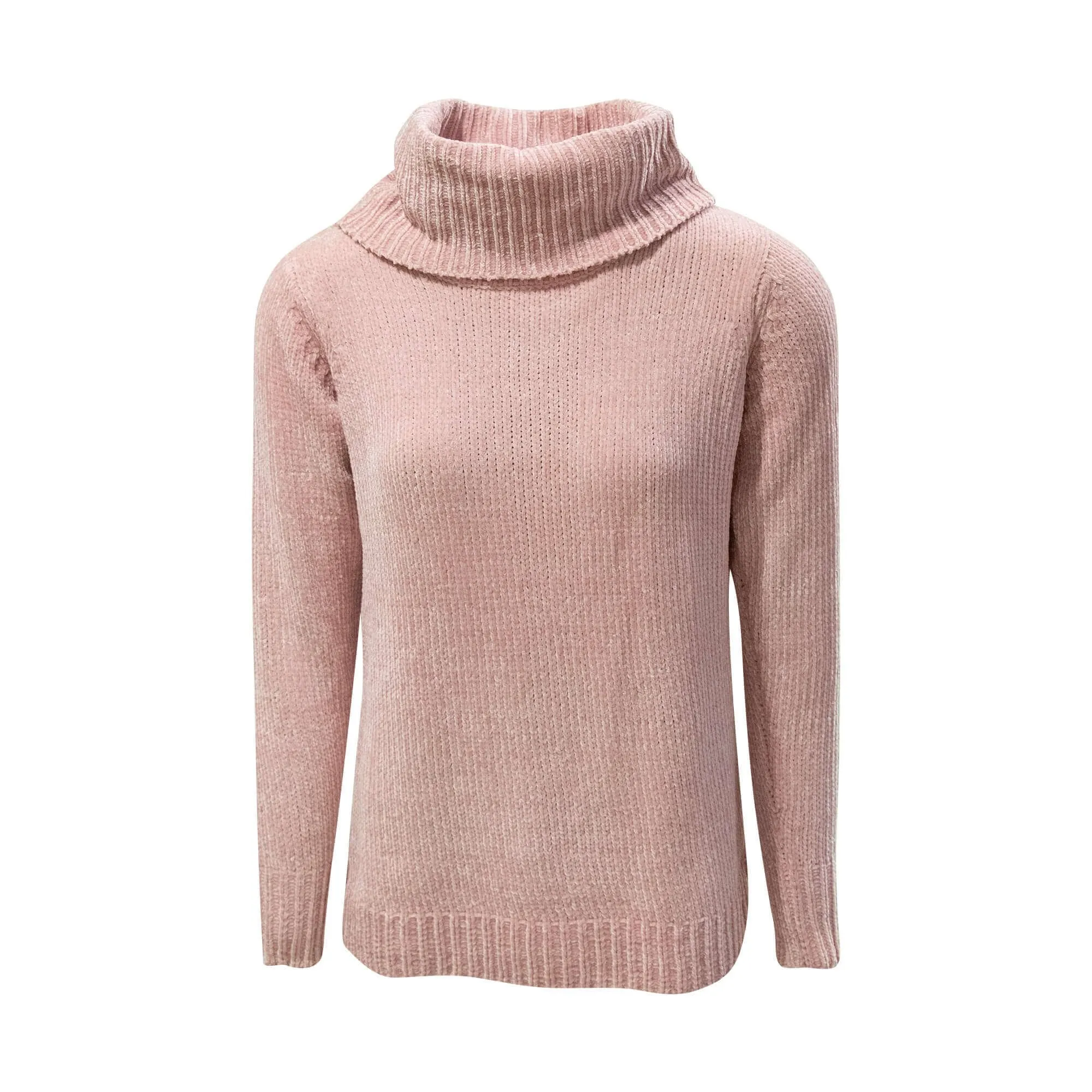 Chenille Roll Neck Jumper - Rose