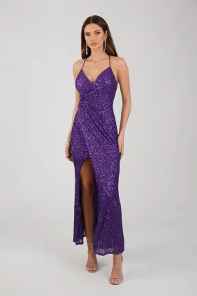 Clarice Sequin Maxi Dress - Purple