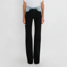 Color Block Denim Pants for Women