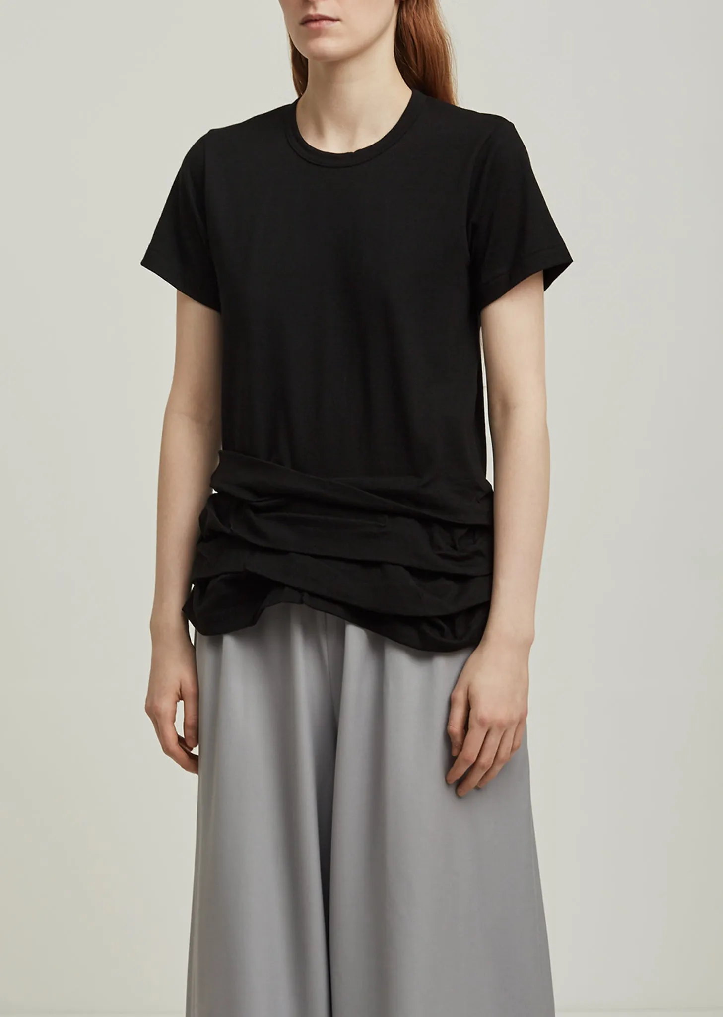 Cotton Jersey Ruffle Hem Tee