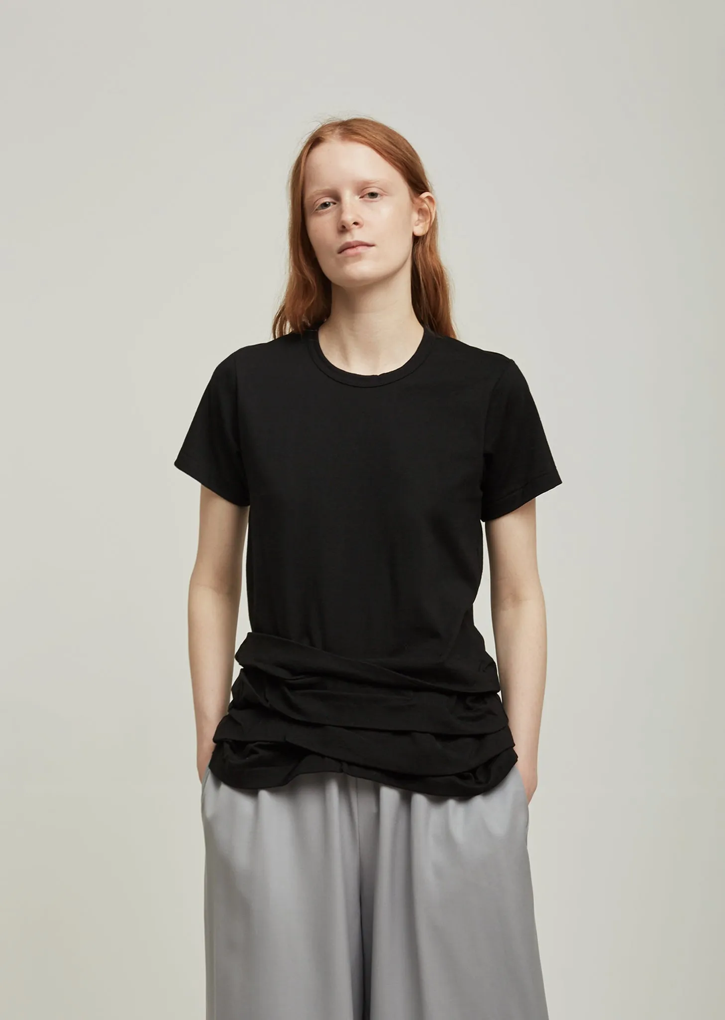 Cotton Jersey Ruffle Hem Tee