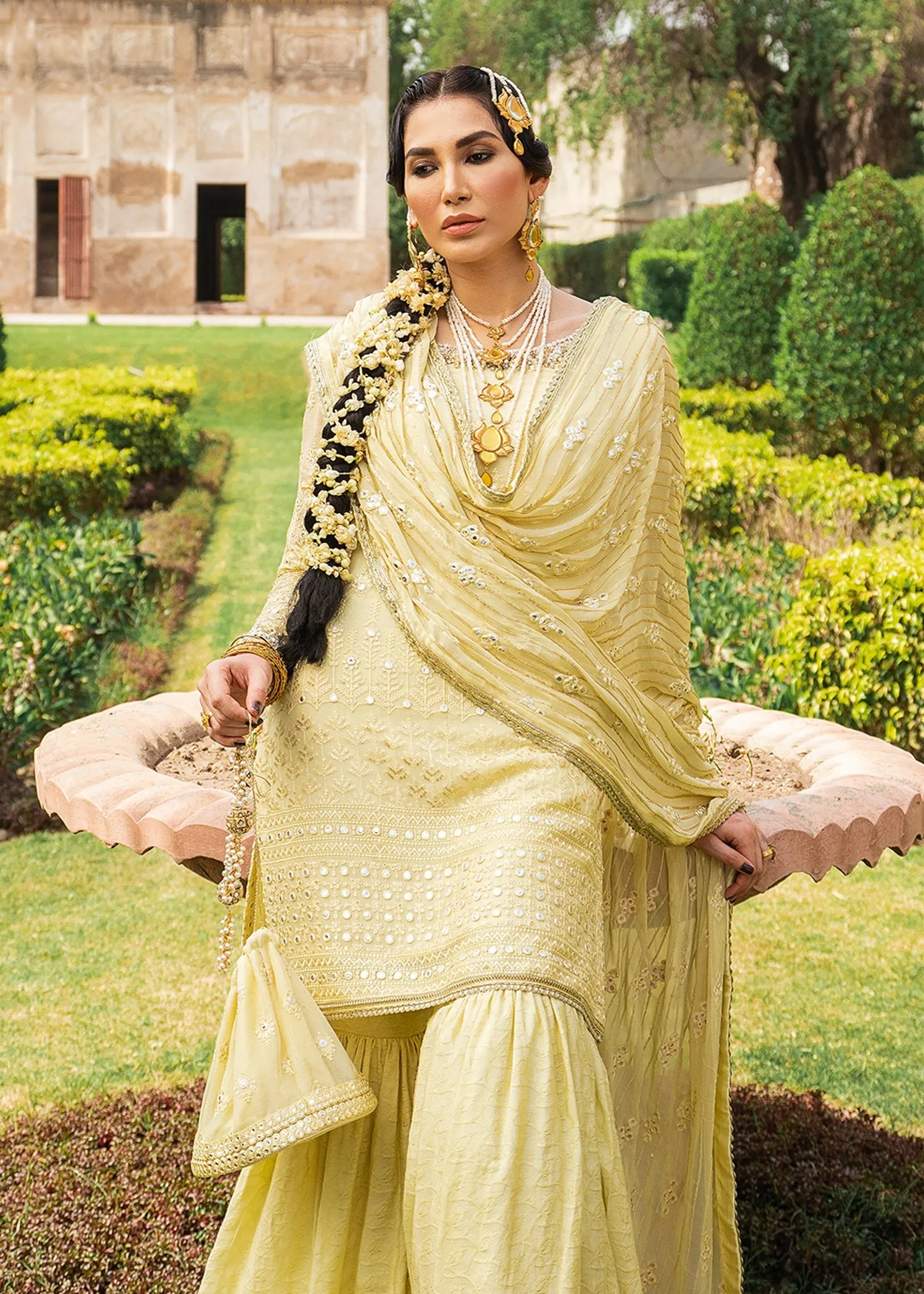 Designer Salwar Kameez in Lime Yellow Color #PF160