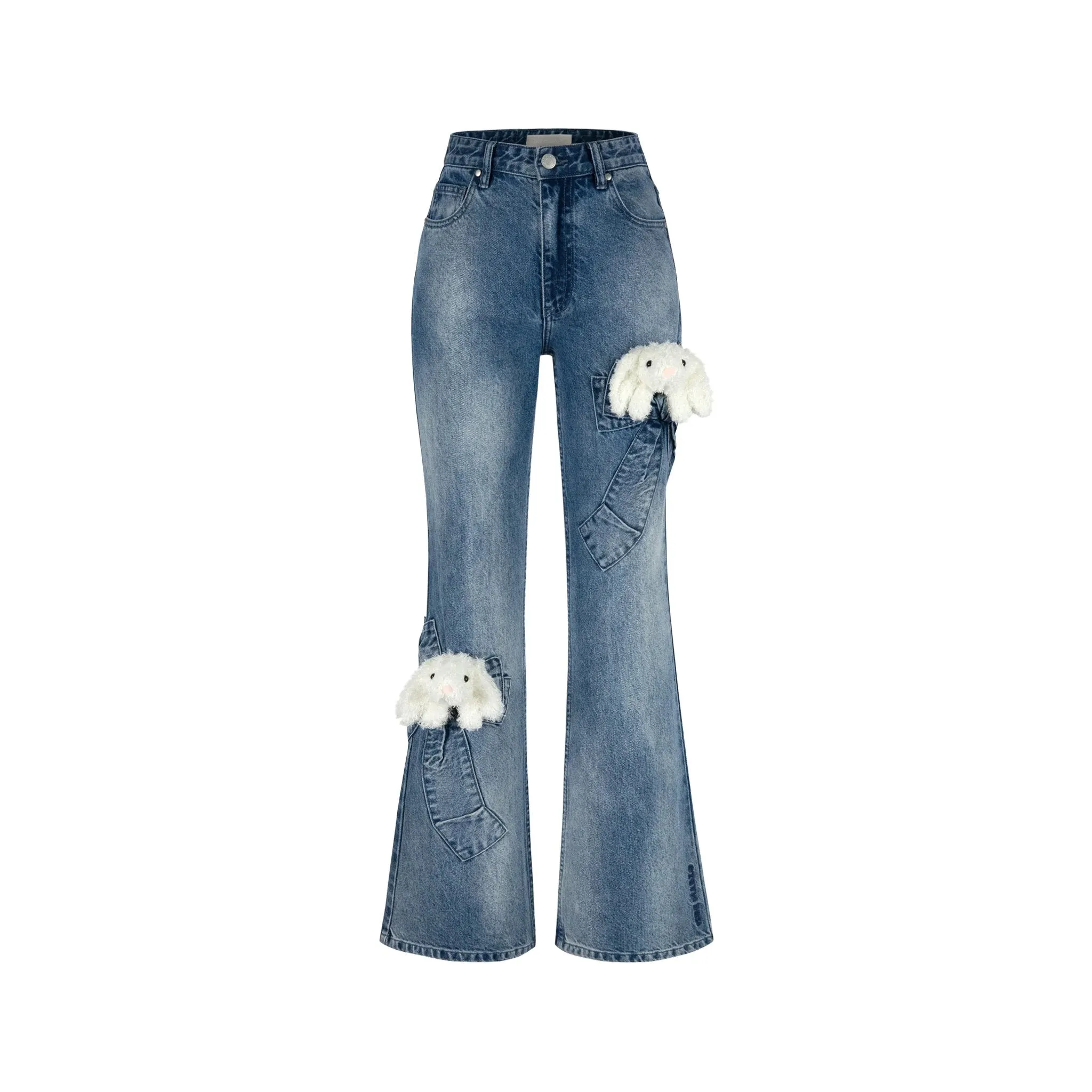 Doozoo Denim Bow Jeans in Blue