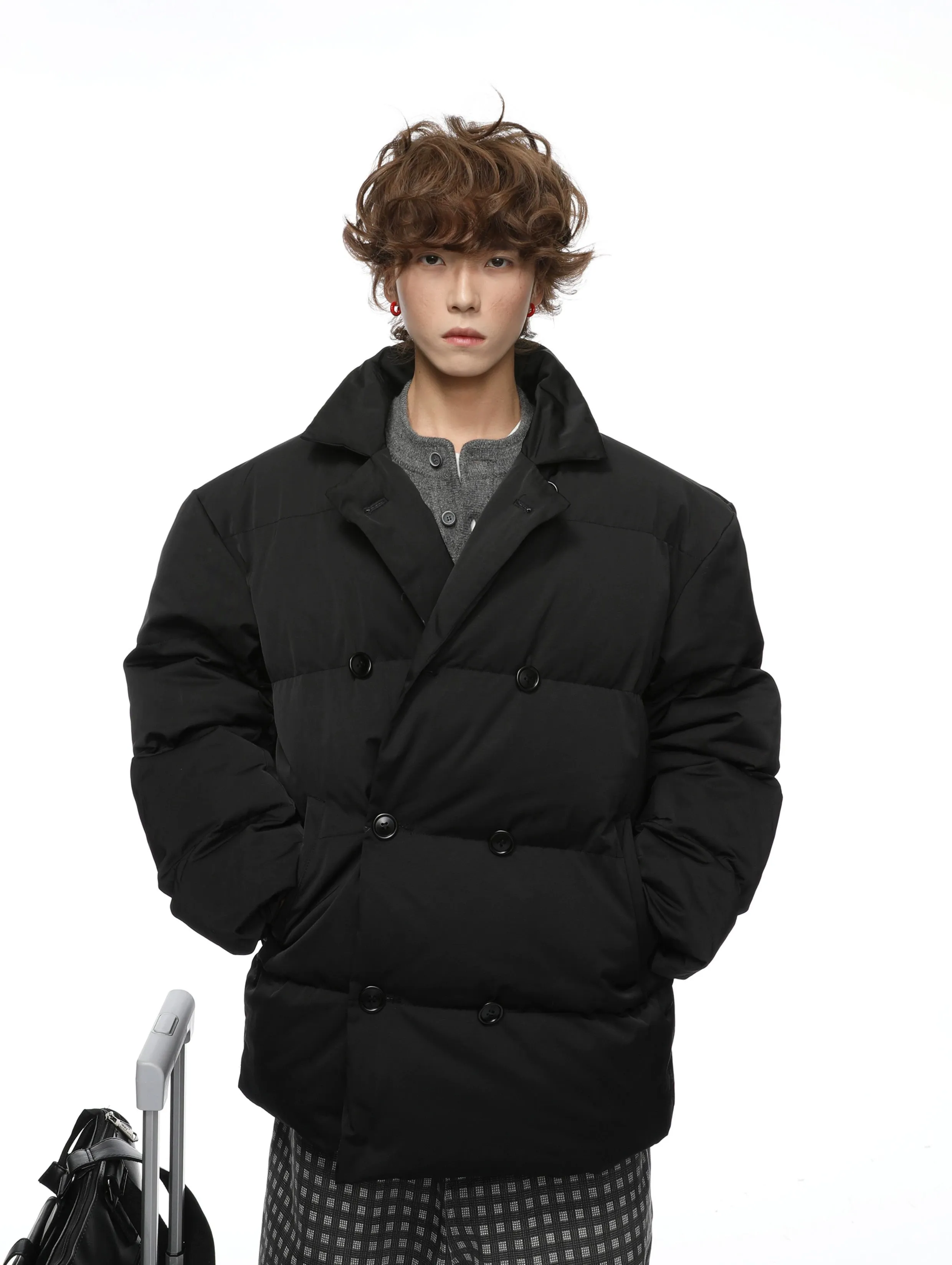 Double Breasted Oversized Quilted Puffer Jacket