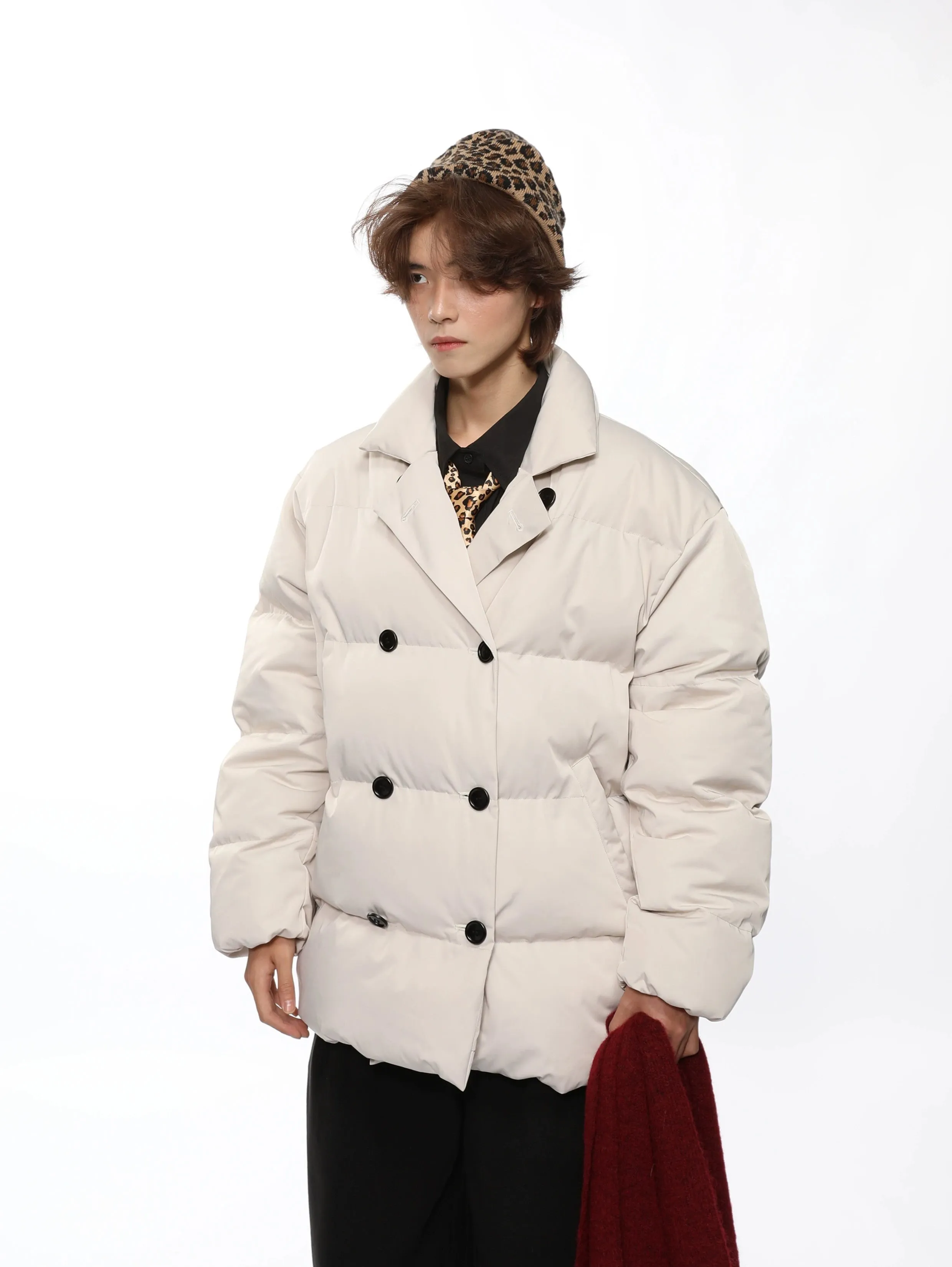 Double Breasted Oversized Quilted Puffer Jacket