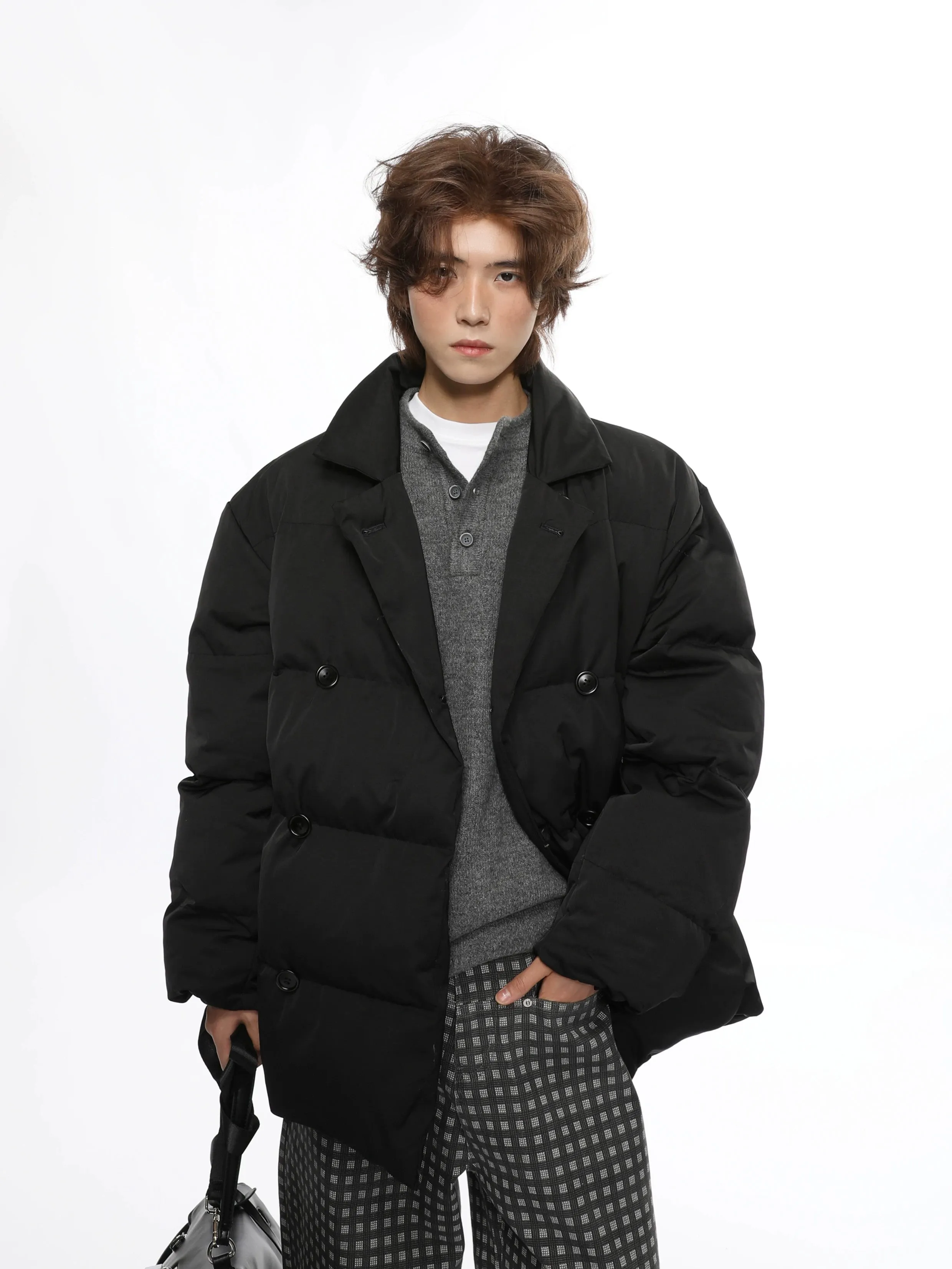 Double Breasted Oversized Quilted Puffer Jacket