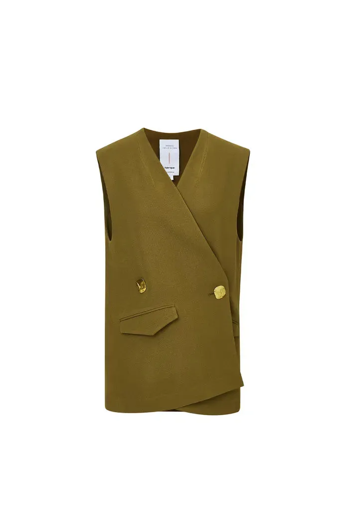 Elise Asymmetric Button Vest