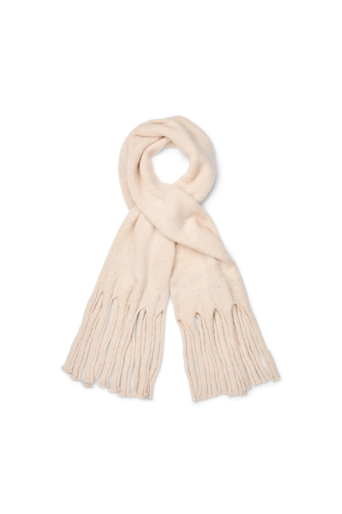 Emillia - Dual knit split scarf I Beige