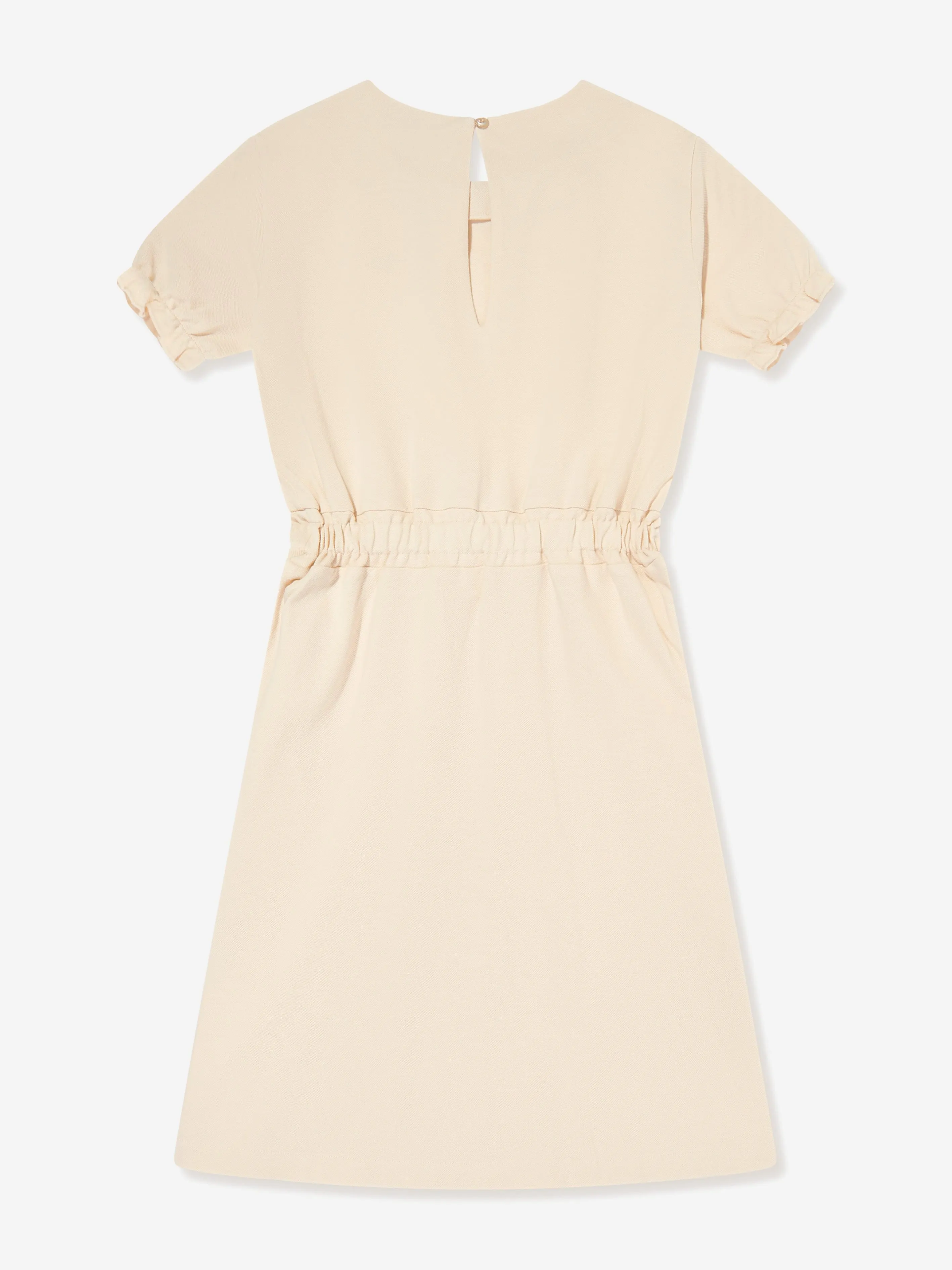 Emporio Armani Girls Pocket T-Shirt Dress in Beige