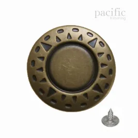 Engraved Antique Brass Jeans Button 120031JB