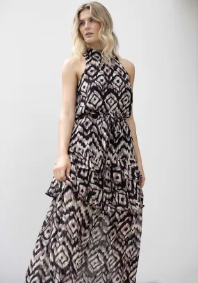 Expedition Tribal Halter Maxi Dress