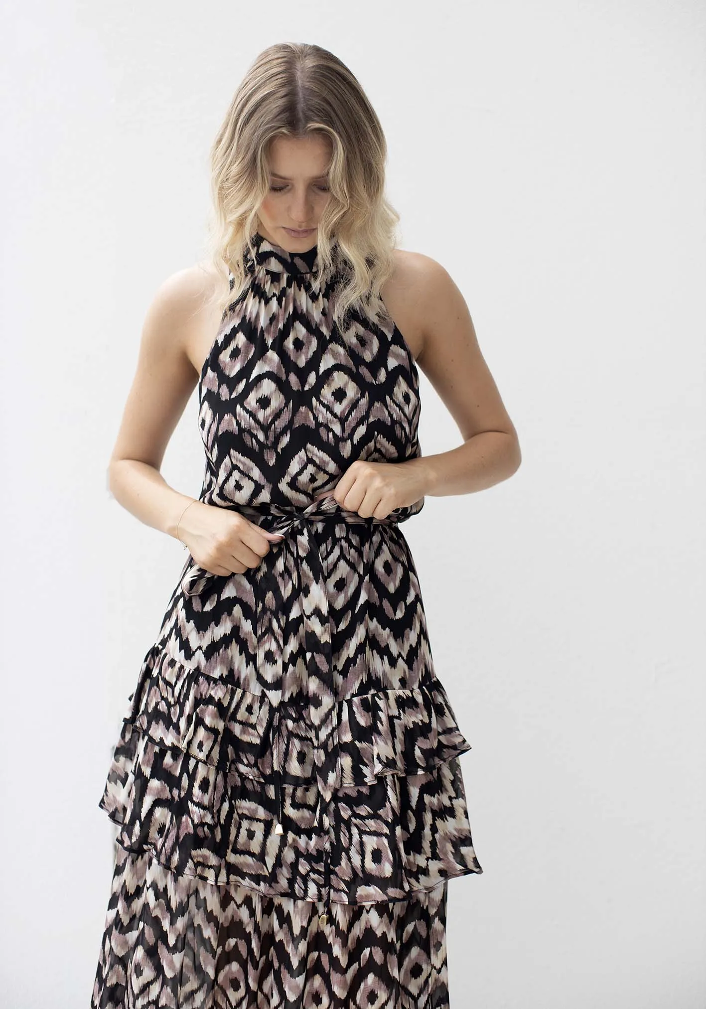 Expedition Tribal Halter Maxi Dress