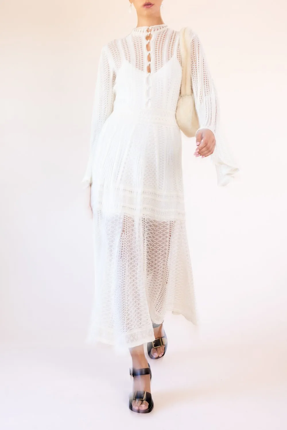 Eyelet Knit Maxi Dress