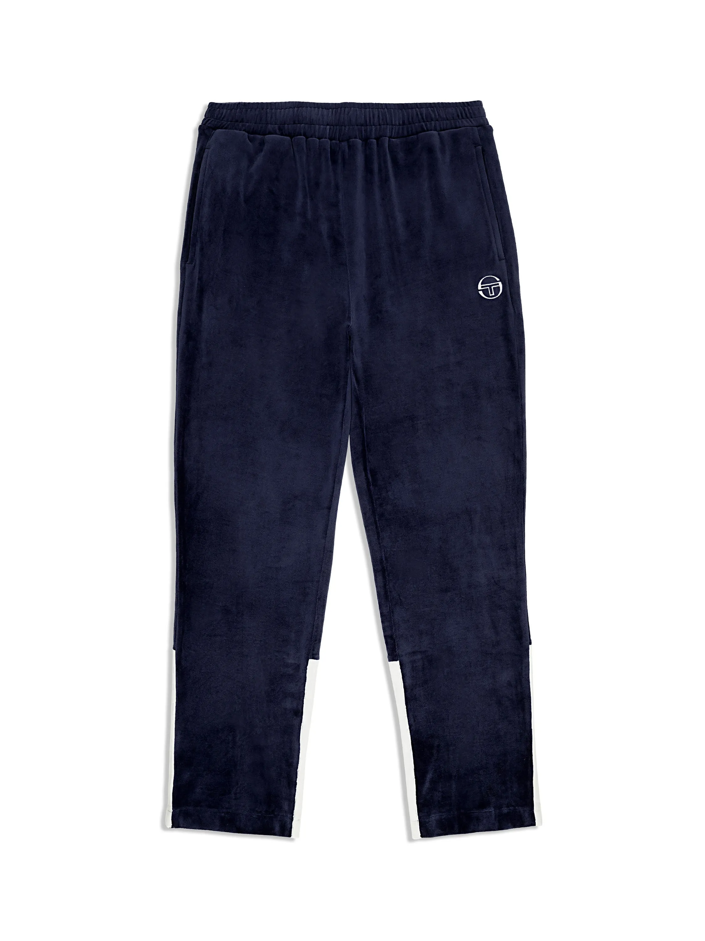 Foggia Velour Debossed Track Pant- Maritime Blue