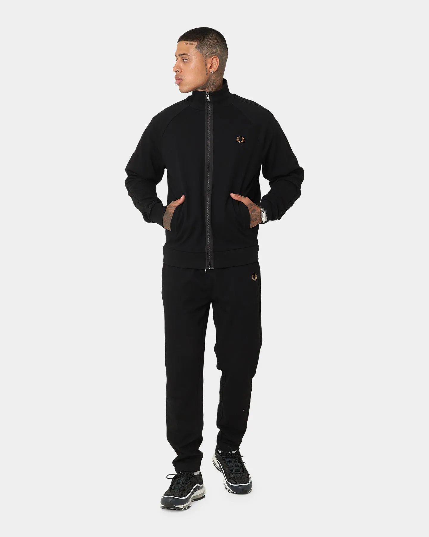 Fred Perry Knitted Tape Track Jacket Black