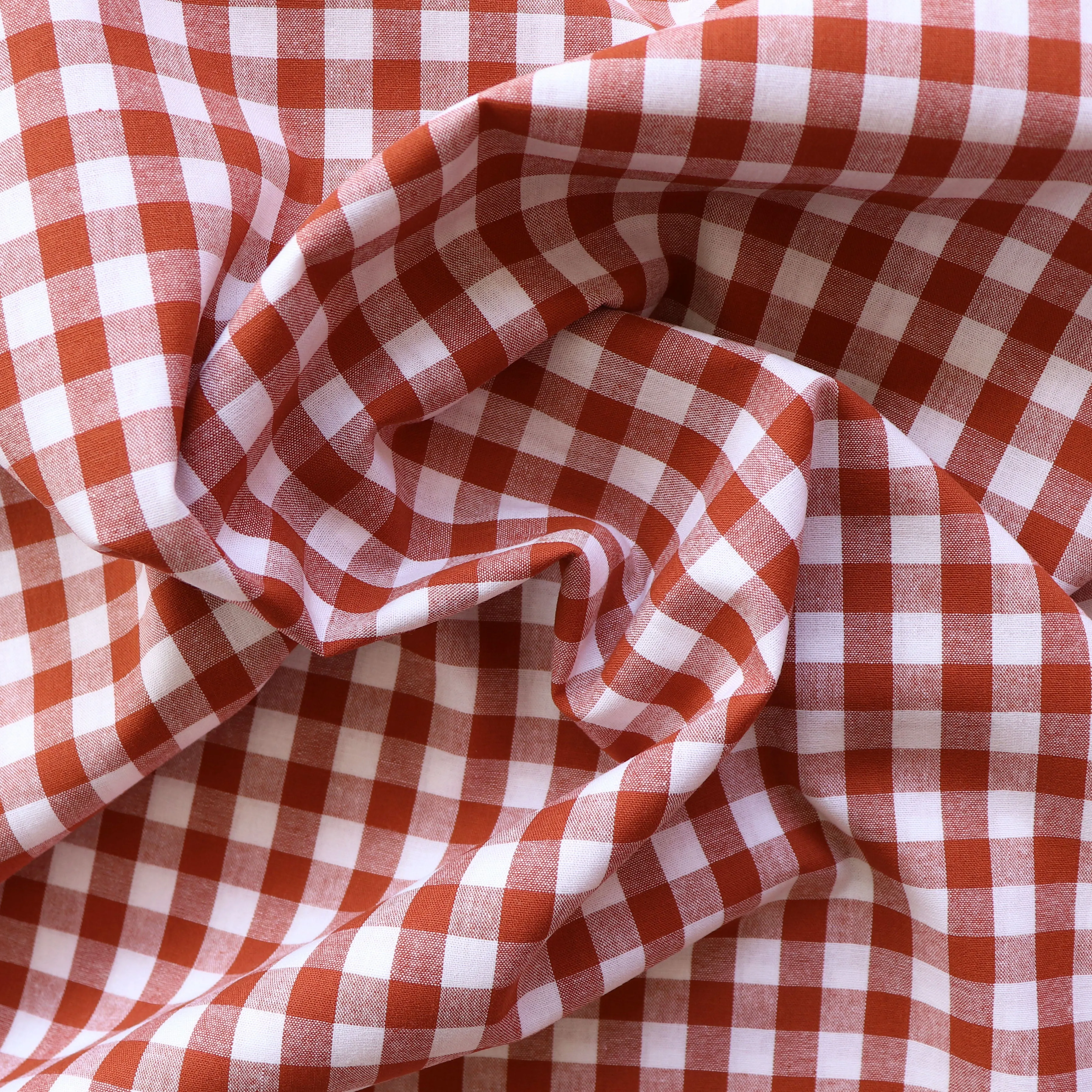 Gingham Yarn Dyed Cotton - Rust