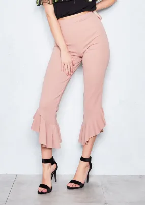 Ginny Pink Frill Hem Trousers