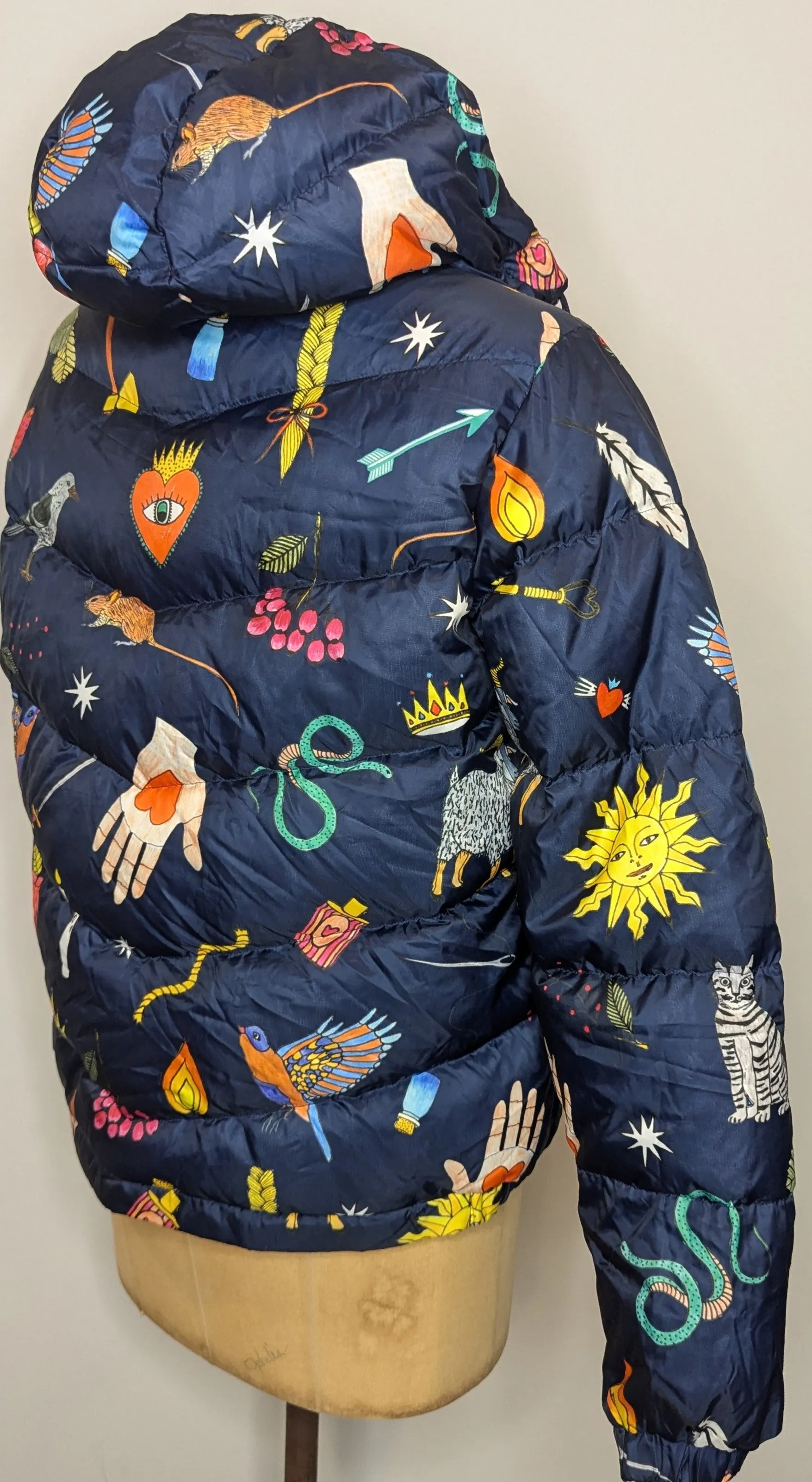 Gorman Navy Fable Print Puffer Jacket