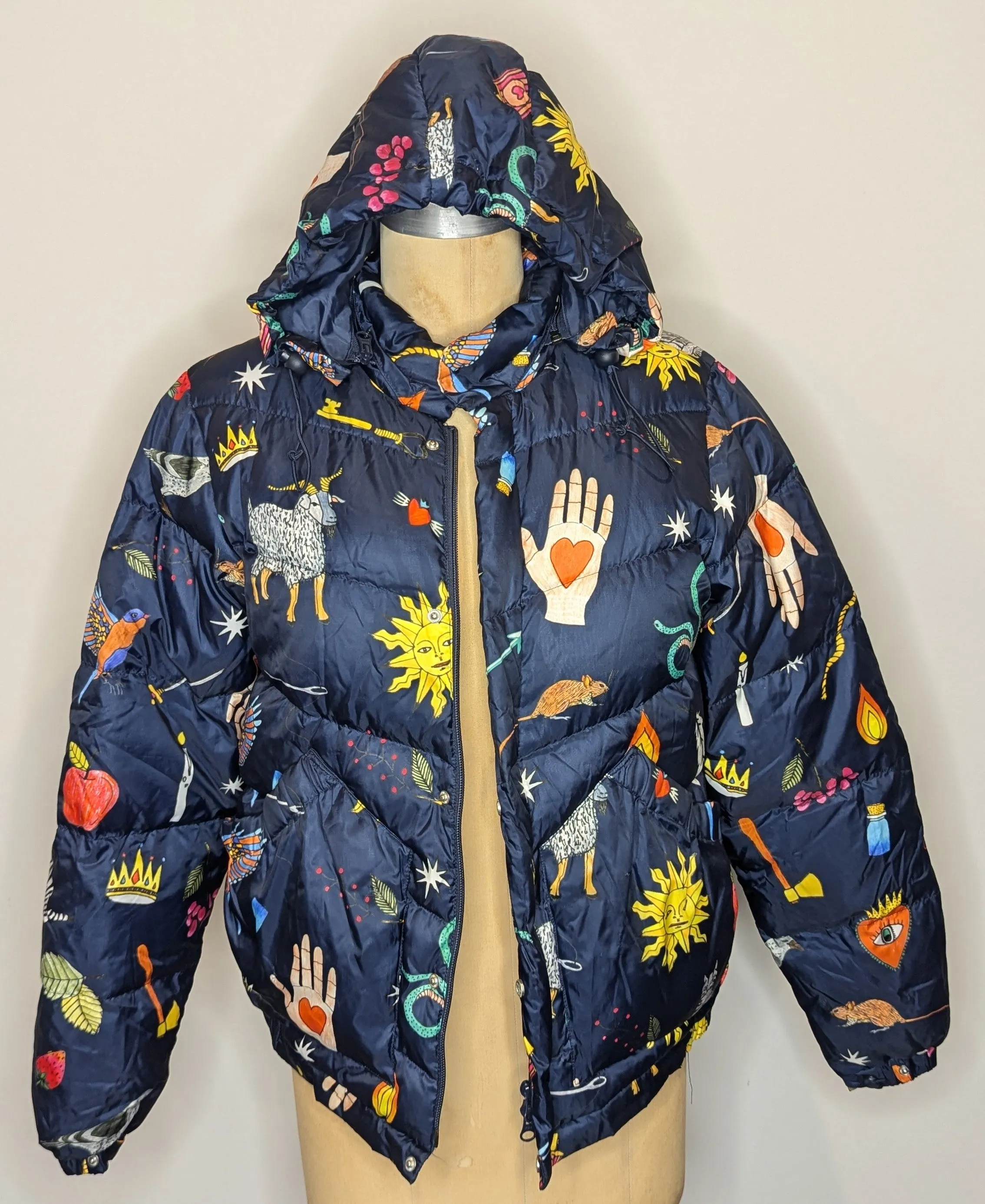 Gorman Navy Fable Print Puffer Jacket