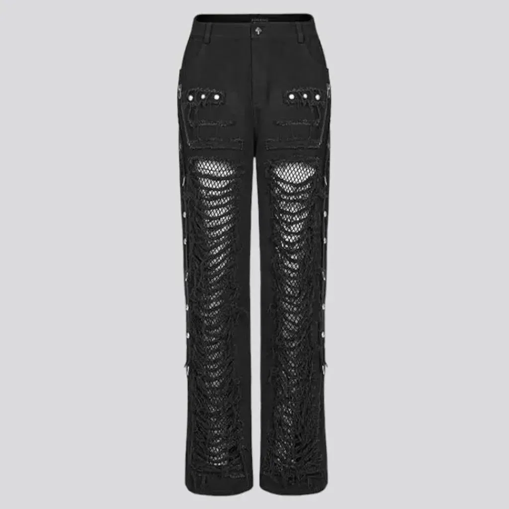 Gothic men's wide-leg jeans