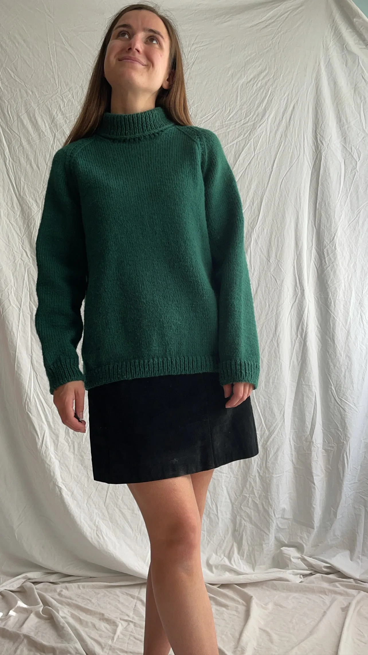 Handknit Emerald Turtleneck - S/M