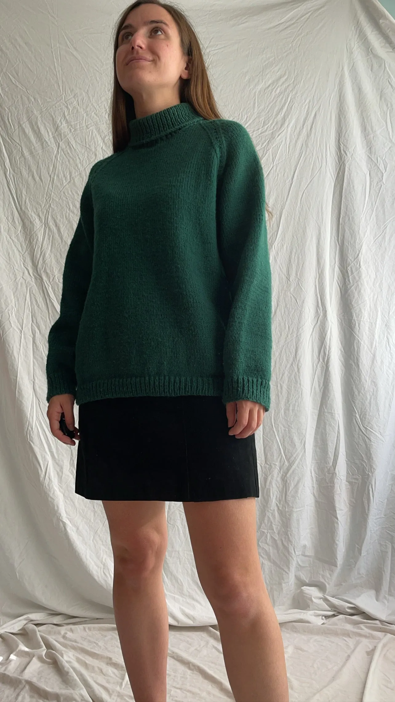 Handknit Emerald Turtleneck - S/M