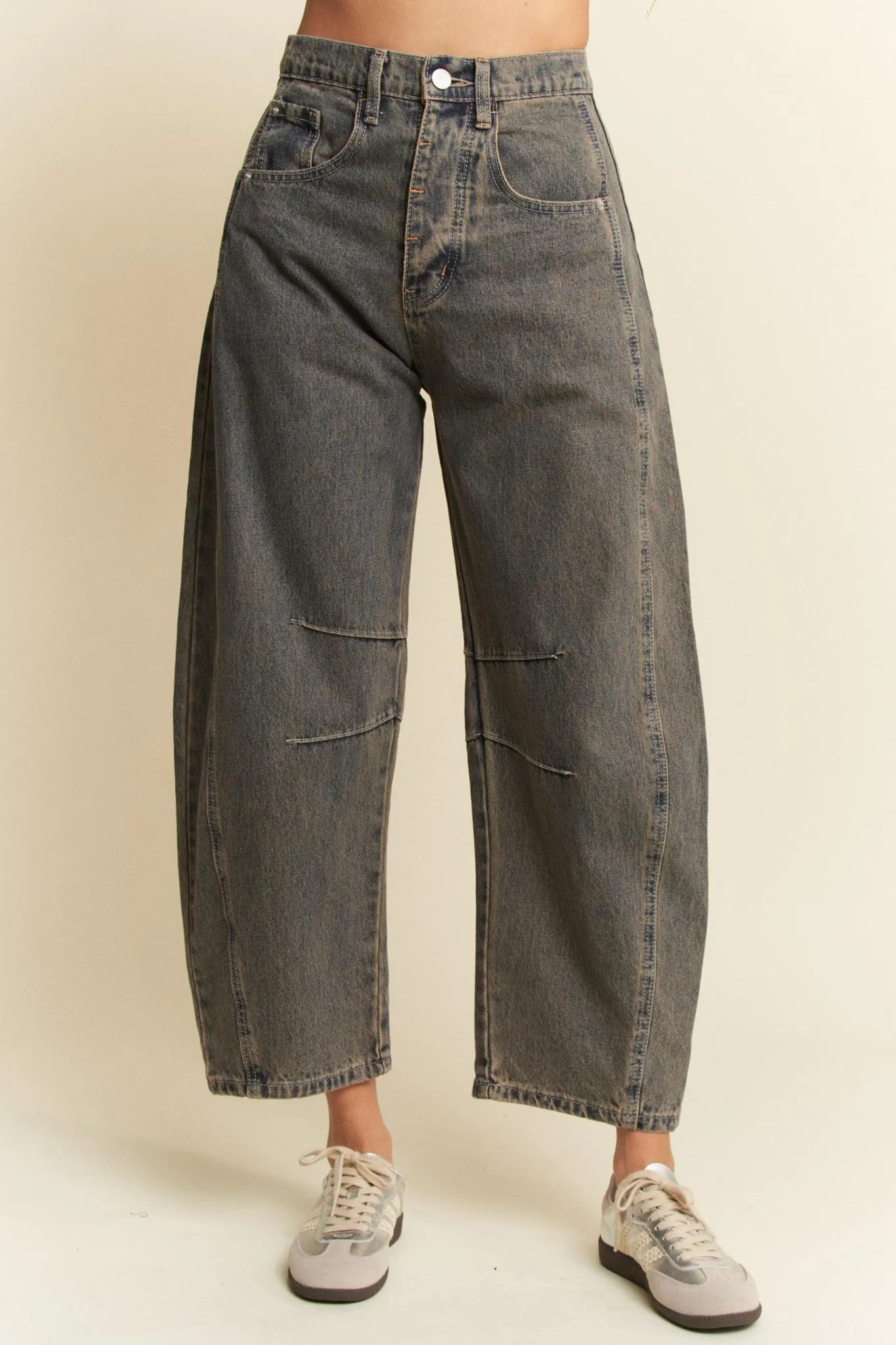 Haper Barrel Crop Jeans, Denim