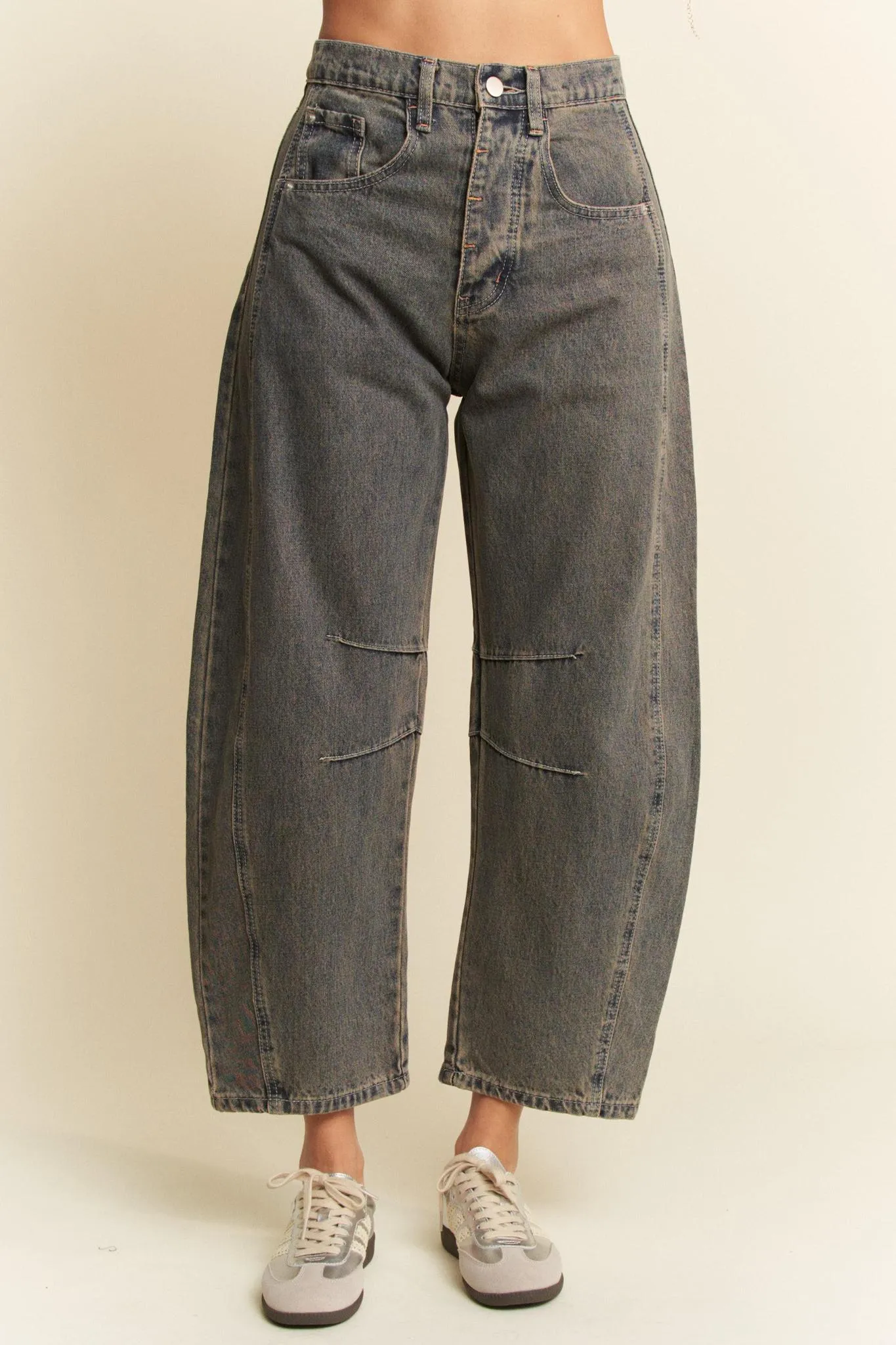 Haper Barrel Crop Jeans, Denim