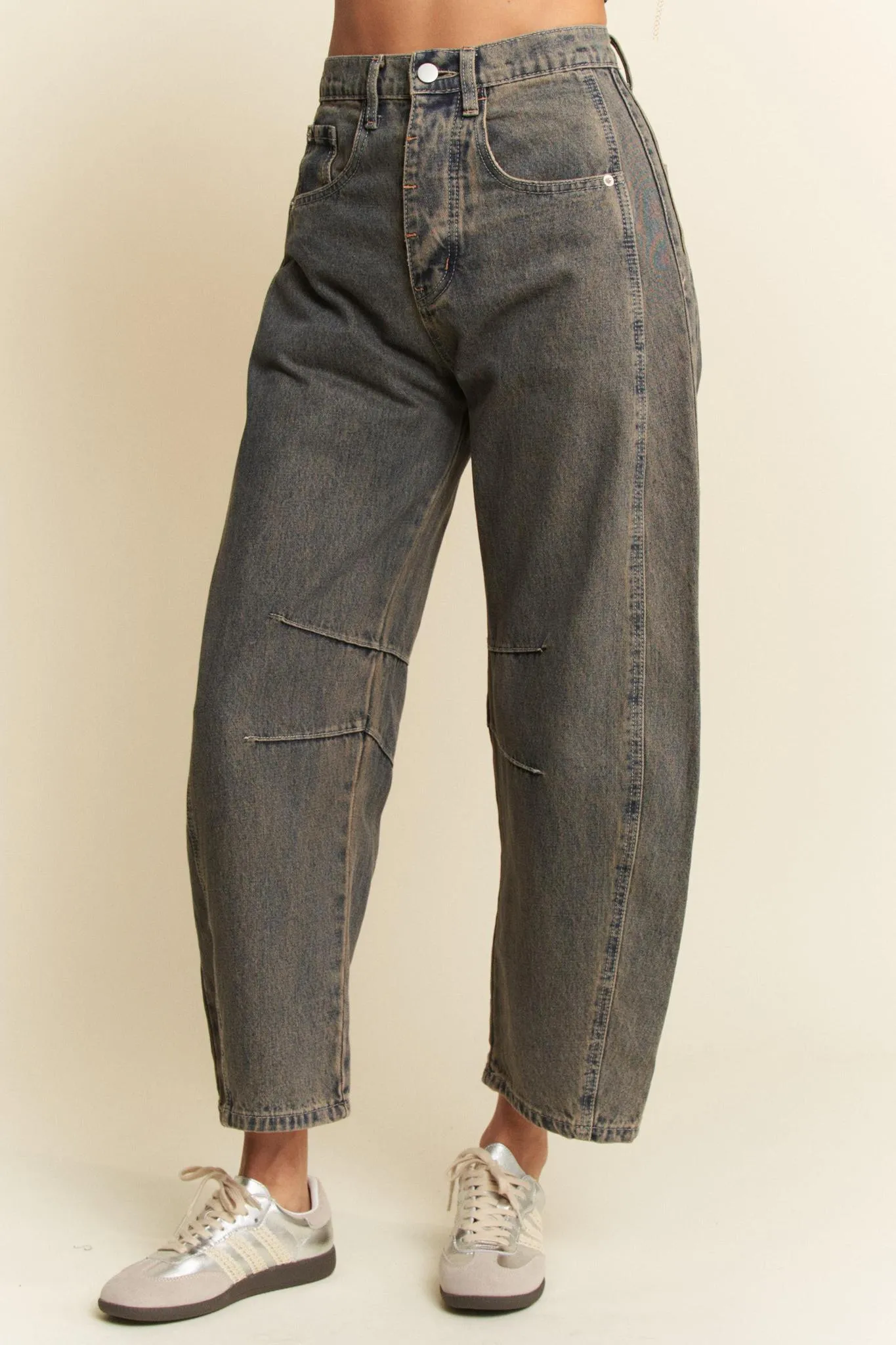 Haper Barrel Crop Jeans, Denim