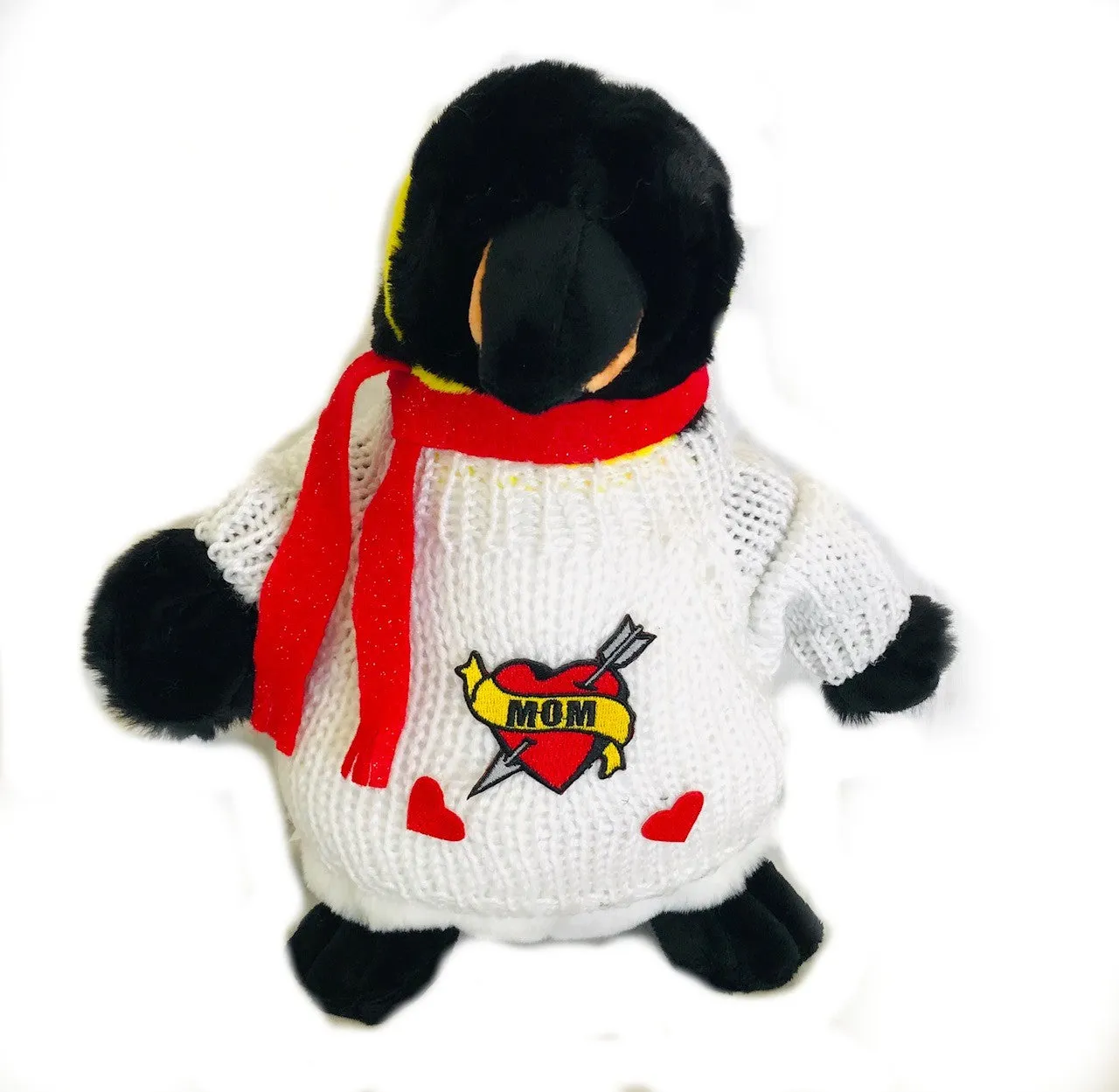 Happy Mother's Day I Love Mom Emperor Penguin Plush (10" Tall)