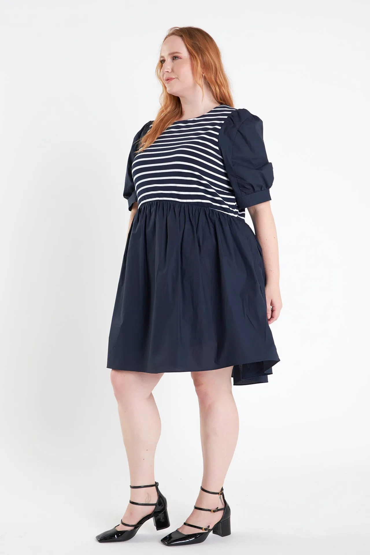 High Low Knit Combo Dress